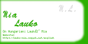 mia lauko business card